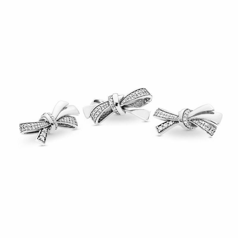 Pandora Brilliant Bow Charm Clearance NZ, Sterling Silver (190586-UCT)